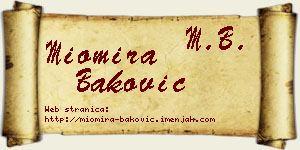 Miomira Baković vizit kartica